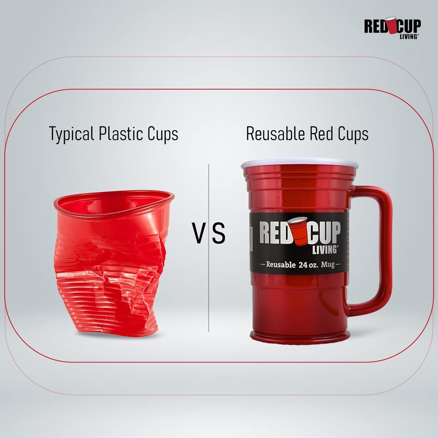 Red Cup Beer Party Mug | Unbreakable Reusable Drinking Supplies 24oz