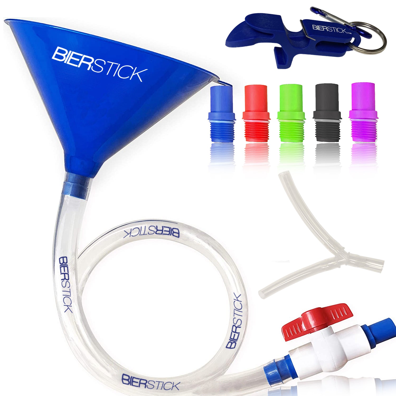 FunX® Bierbong Beer Funnel Pack of 2 with Stopcock and 180 cm Hose